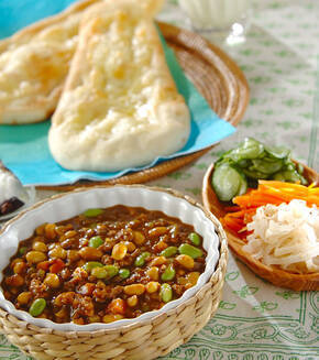 いろいろビーンズカレーの献立