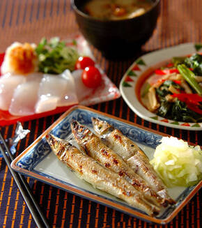 焼きニギスの甘酢浸しの献立