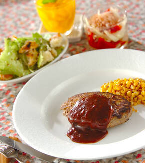 ハンバーグのトウモロコシ添えの献立