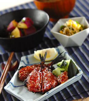 焼きアジのみりん干しの献立