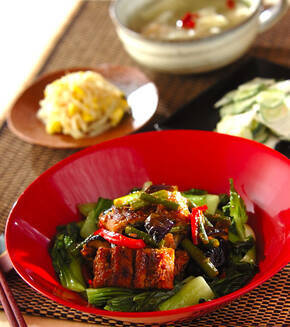 ウナギと野菜のスタミナ炒めの献立