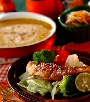 鮭のジンジャー照り焼きの献立