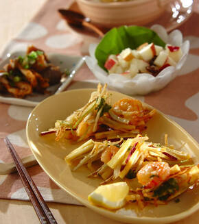 ほっくりサツマイモのかき揚げの献立