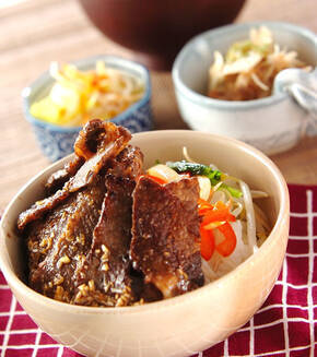スタミナ満点！カルビ丼の献立