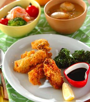 サクサクチーズカキフライの献立