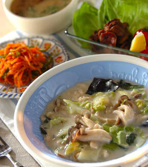 白菜とホタテのクリーム煮の献立