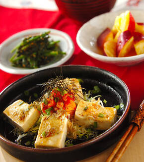 豆腐ステーキキムチのせの献立