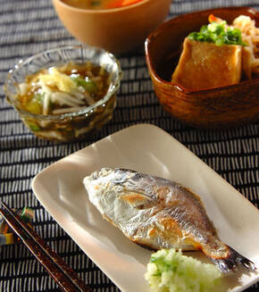 ウオゼのグリル塩焼きの献立