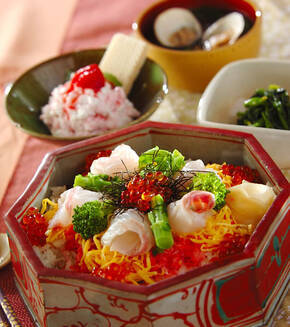 彩りちらし寿司の献立