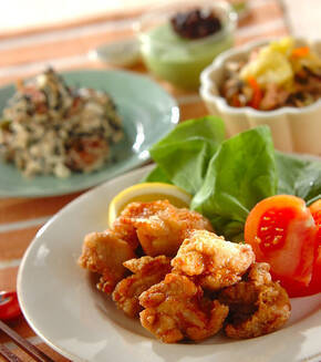 カラッと唐揚げの献立