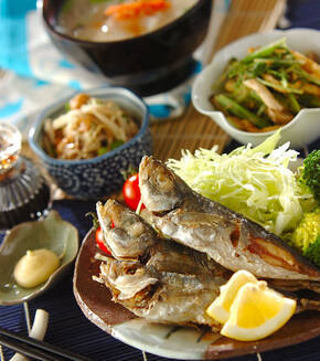 小アジのカリッと唐揚げの献立