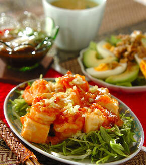 豆腐入りエビチリの献立