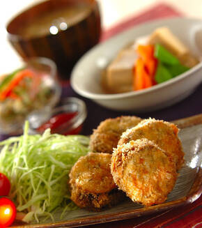 エビ入りナスのはさみ揚げの献立