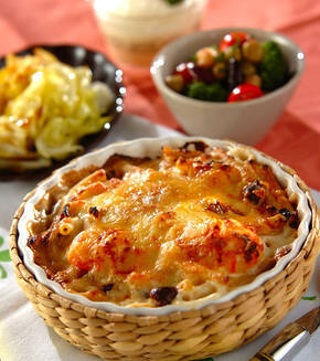 エビ入りマカロニグラタンの献立