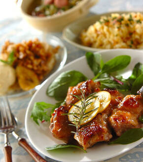 チキンのレモンハーブソテーの献立