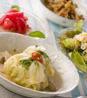 あっさりロールキャベツの献立