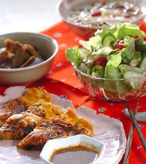 タコとキムチのちぢみの献立