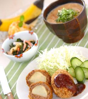 ジャガ団子フライの献立