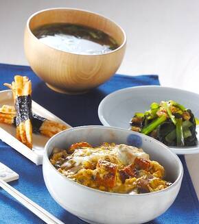 ウナ卵丼の献立