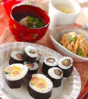 いろいろ巻き寿司の献立