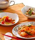 「エビとグリーンアスパラのチリソース」の献立