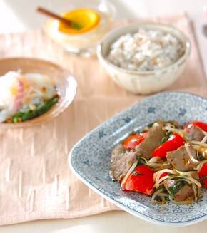 レバーのみそ炒めの献立