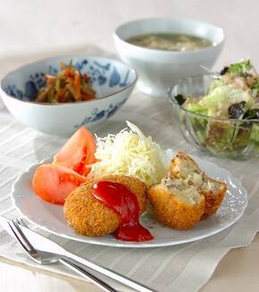 むかしコロッケの献立