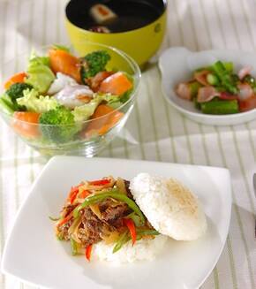 ライスバーガーの献立