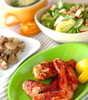 手羽のバーベキューの献立