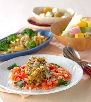 イカ団子トマトソースの献立