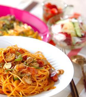 懐かしいナポリタンパスタの献立