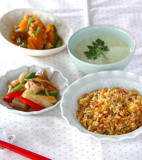 梅チャーハンの献立