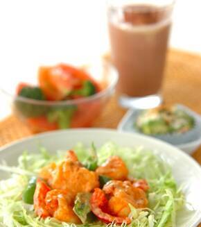エビのオーロラソース和えの献立