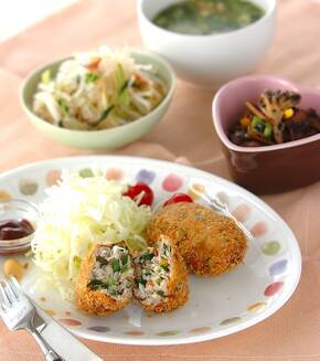 豆腐のメンチカツの献立