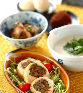 チキンロールの献立