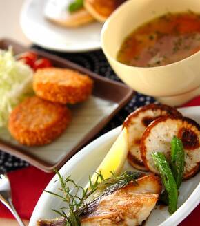 ブリのハーブ焼きの献立