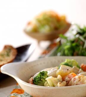 サツマイモのシチューの献立