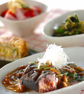 白身魚のナメコあんの献立