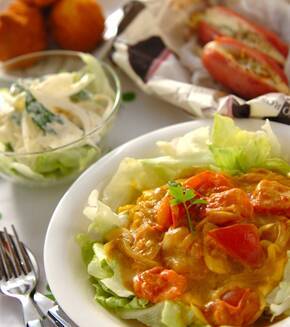 卵のココナッツカレーがけの献立