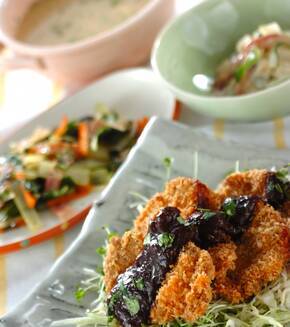 ヒレカツの春みそダレの献立