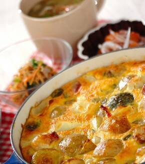 新ジャガのスペイン風オムレツの献立