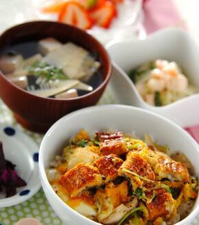 ウナたま丼の献立