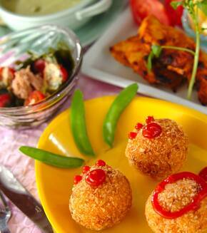 ライスコロッケの献立