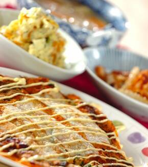 キムチ餅お好み焼きの献立