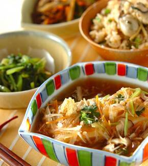 温豆腐の野菜あんかけの献立