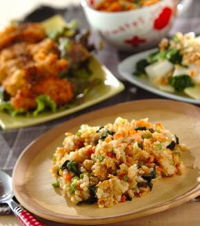 バジルチャーハンの献立