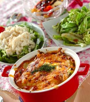 マカロニグラタンの献立