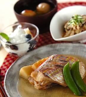 ショウガ香る！イトヨリの煮付けの献立