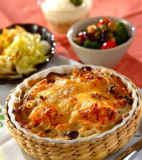 エビ入りマカロニグラタンの献立