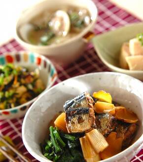 イワシのショウガ煮の献立